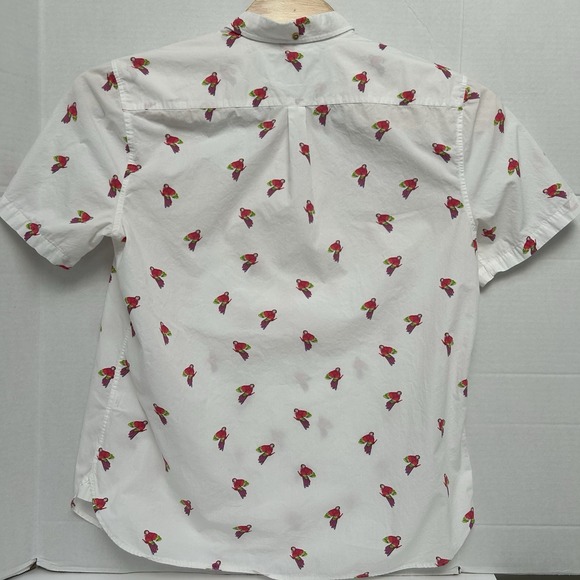 Chubbies Parrot All Over Print White Shirt AOP Button Down Short Sleeve Shirt XL - Picture 6 of 6
